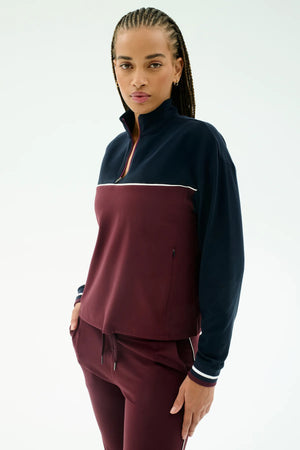 Splits 59 Millie Airweight Half Zip | Dark Cherry/Indigo