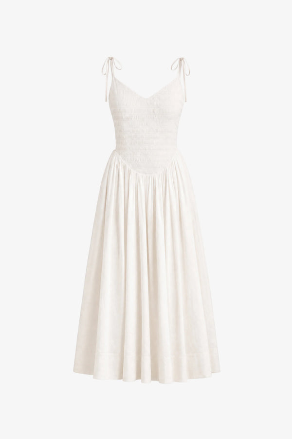 Toccin Amaya Smocked Midi Dress | Coconut