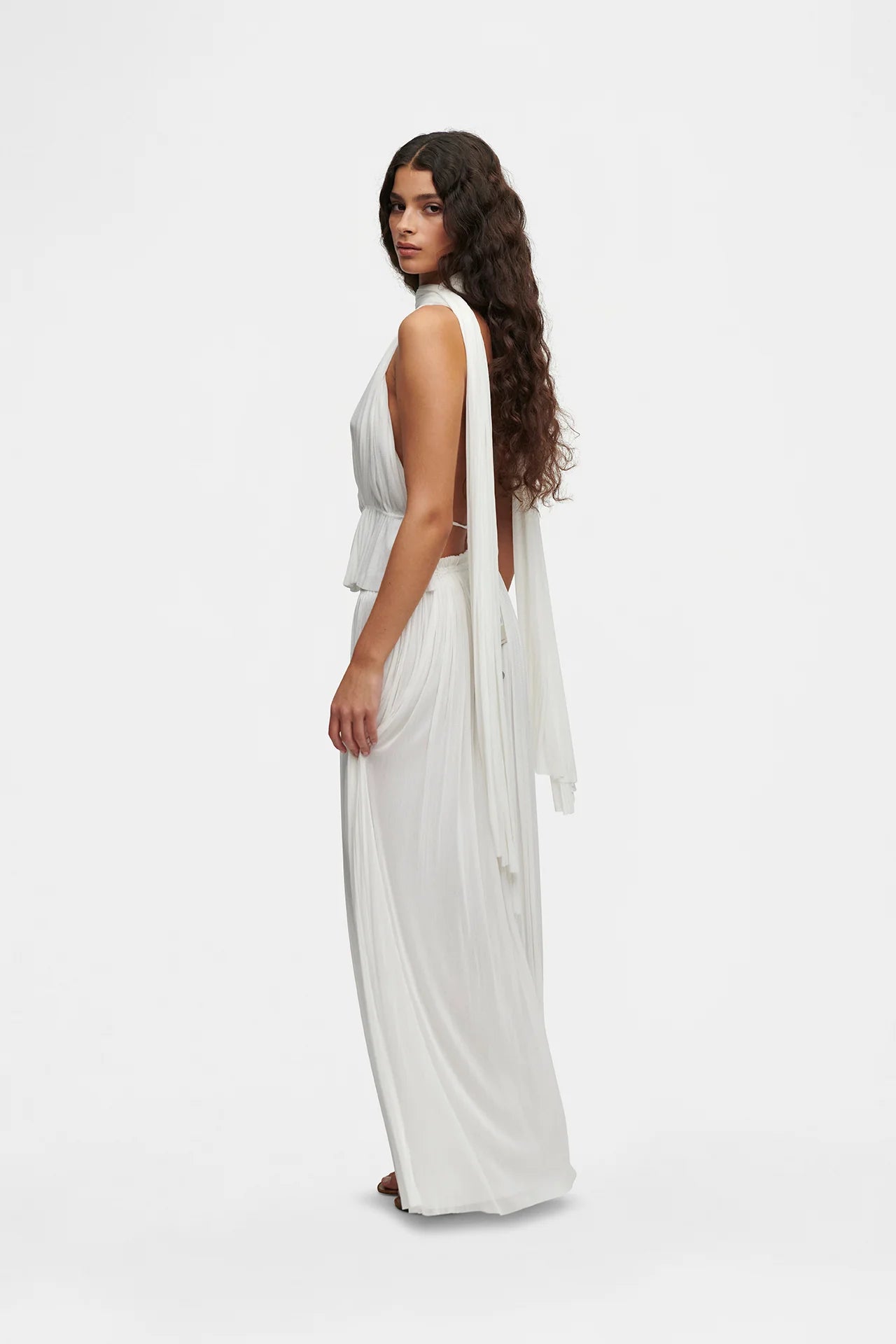 Silk Tulle Scarf | White