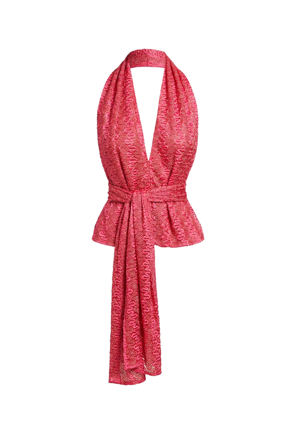 Hanne Bloch Knit Scarf Top | Pink