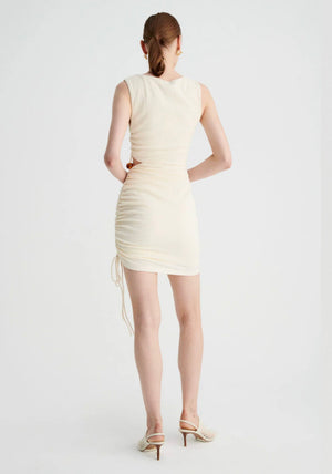 Suboo Jacqui Twist Front Mini Dress | Cream