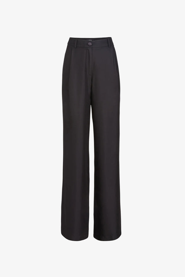 Toccin The Solara Silk Pleated Wide Leg Trouser