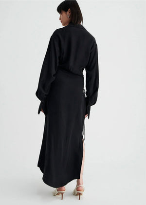 Suboo Hailey Maxi Shirt Dress | Black