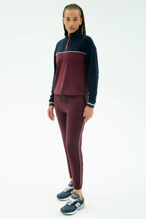 Splits 59 Airweight Jogger 7/8 with Piping | Dark Cherry
