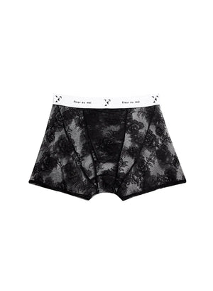 Fleur Du Mal Lace Boxer Brief | Black