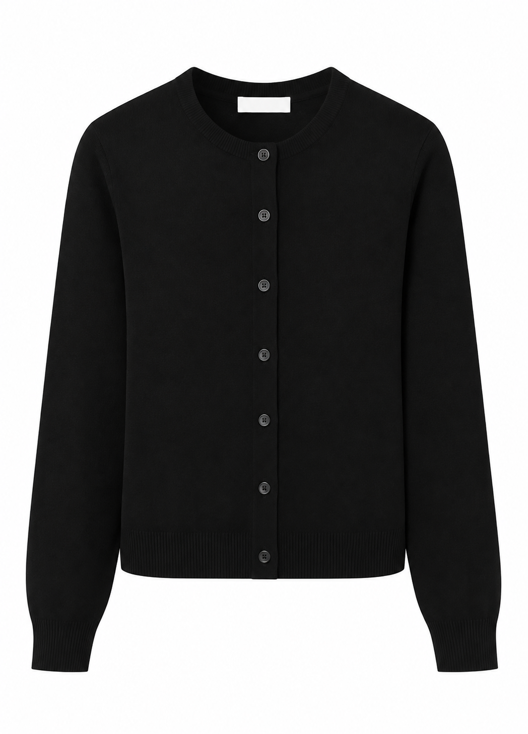 Sloane Cashmere Crew Cardigan | Black