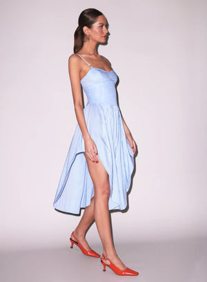 Fleur Du Mal Poplin Cupped Midi Dress