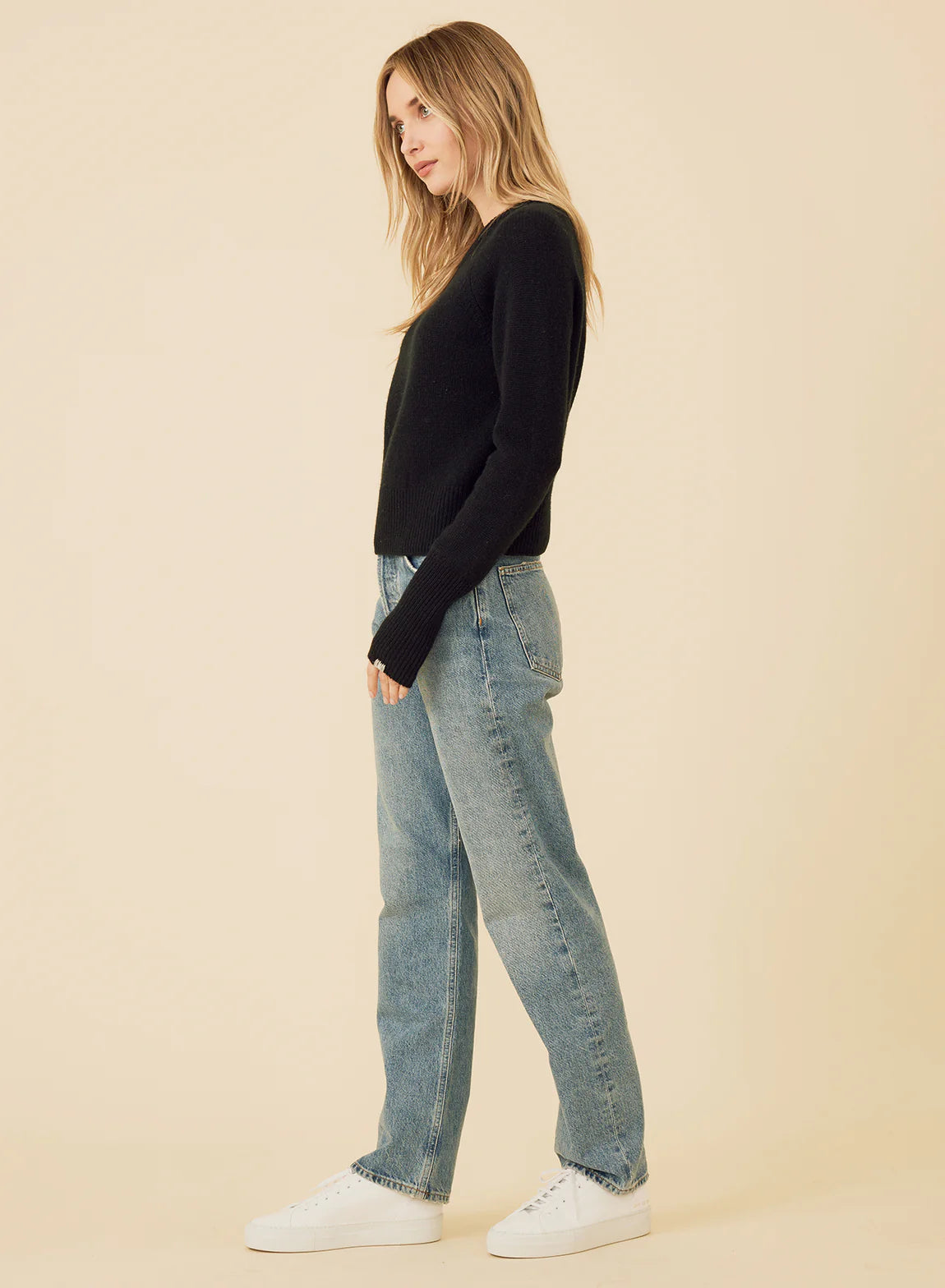 Blakely Cashmere Crewneck | Black