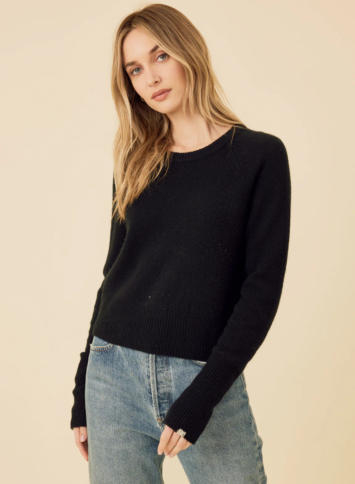 Blakely Cashmere Crewneck | Black