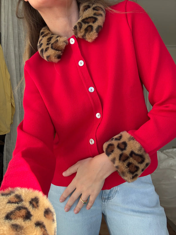 Sleeper Carmela Knitted Cardigan | Red