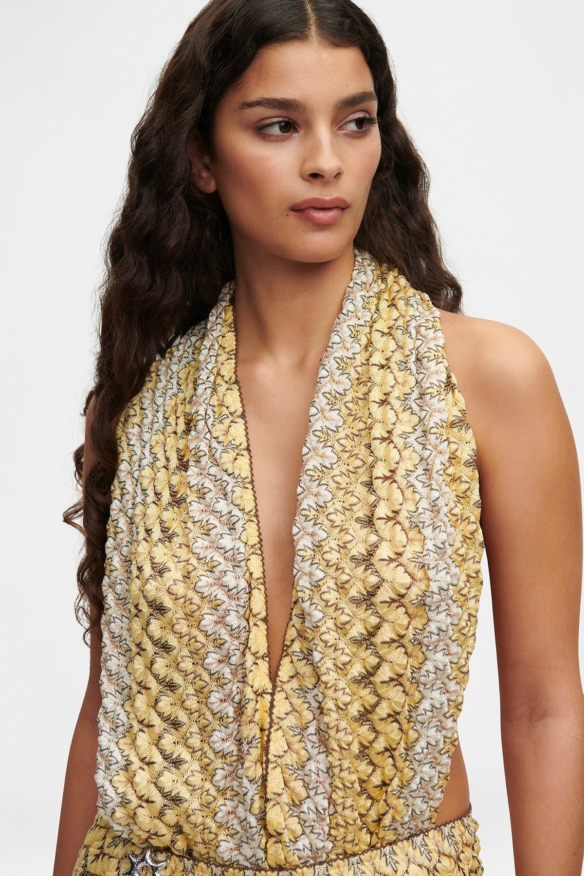 Knit Scarf Top | Yellow