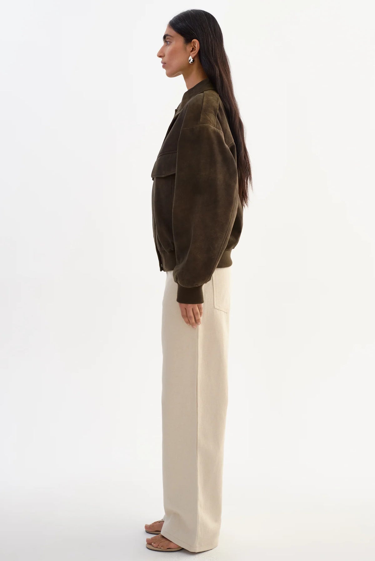 The Trevanna Suede Bomber Jacket | Brown