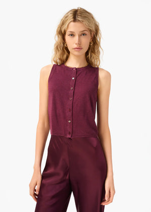 Cami NYC Dia Silk Cashmere Sweater Vest | Blackberry