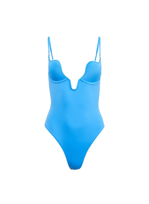 Fleur Du Mal Seduce U-Plunge One Piece | Aegean Blue