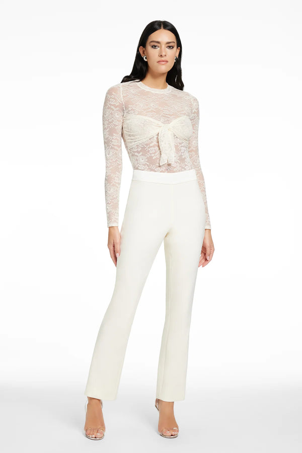 Toccin Carmela Cigarette Tuxedo Pant | Ivory