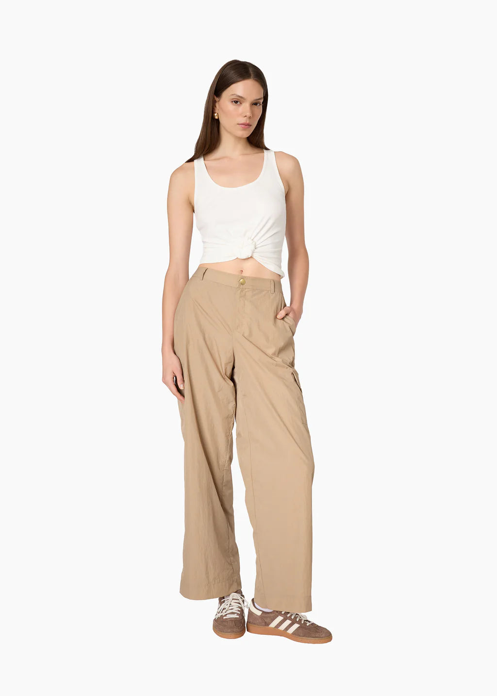 Yasmeen Rib Knit Top | White