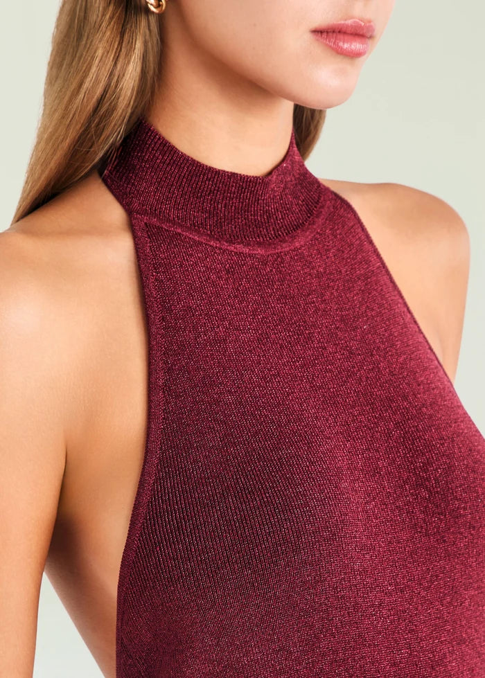 Peach Metallic Knit Dress | Met Balmoral Red