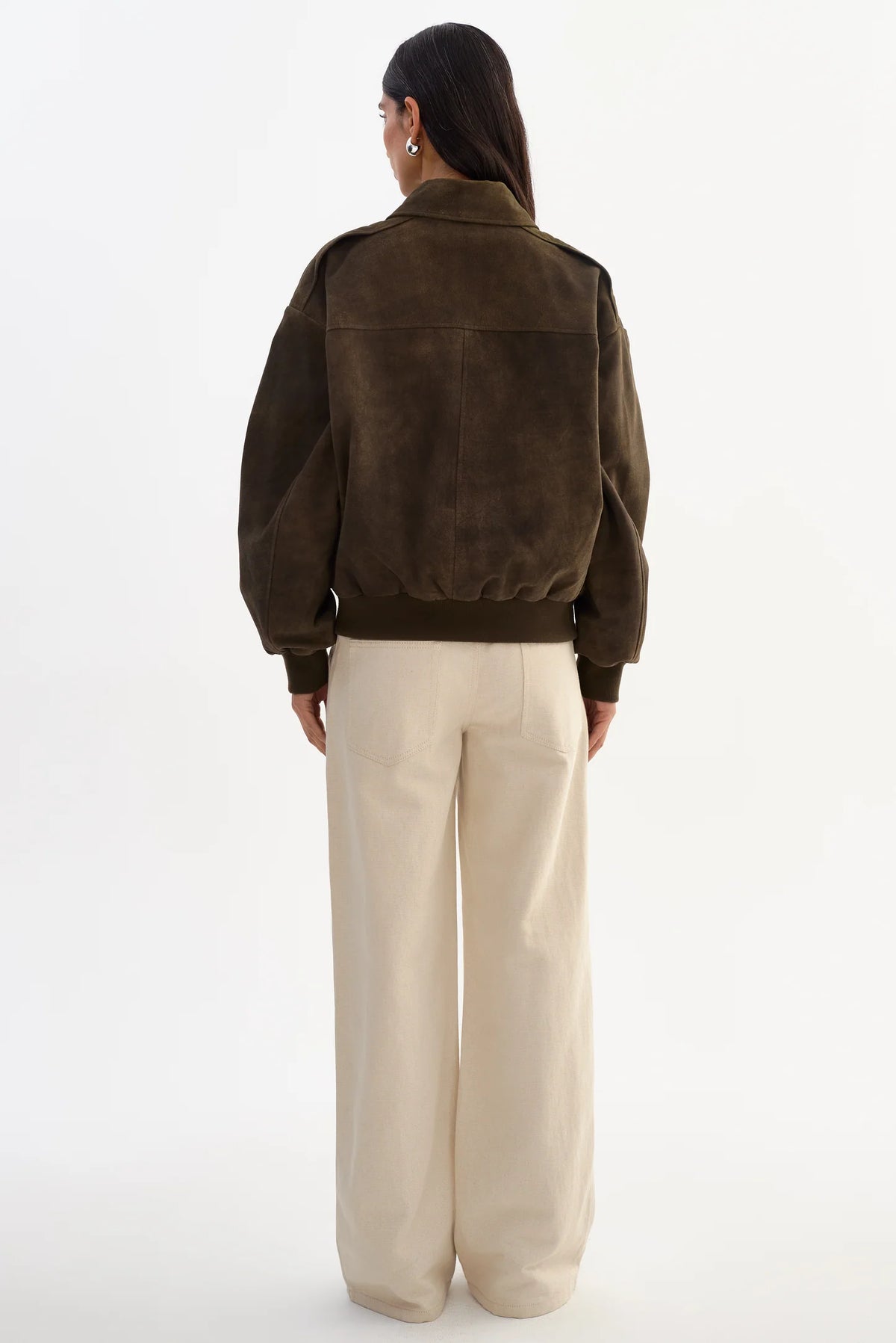 The Trevanna Suede Bomber Jacket | Brown