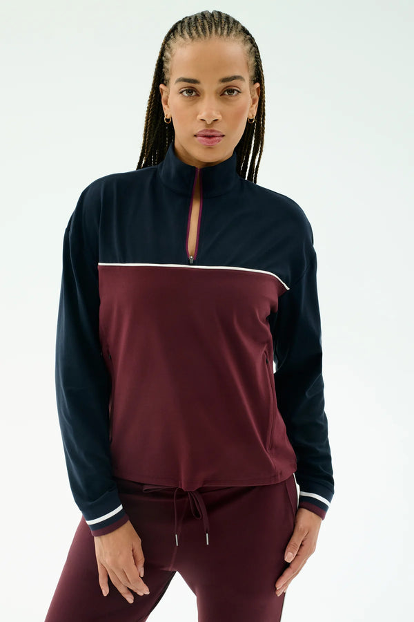 Splits 59 Millie Airweight Half Zip | Dark Cherry/Indigo
