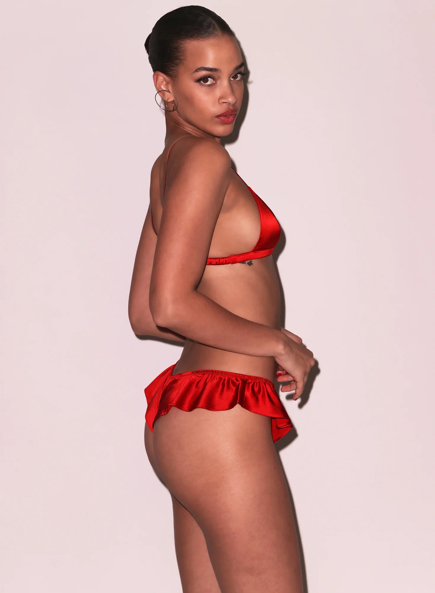 Molded Luxe Triangle Bra | Red