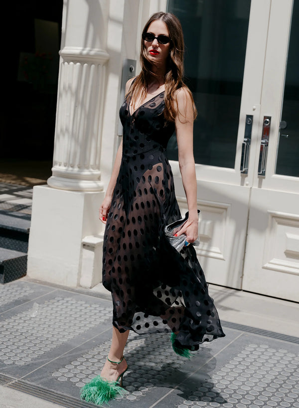 Fleur Du Mal Silk Dot Gown