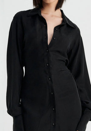 Suboo Hailey Maxi Shirt Dress | Black