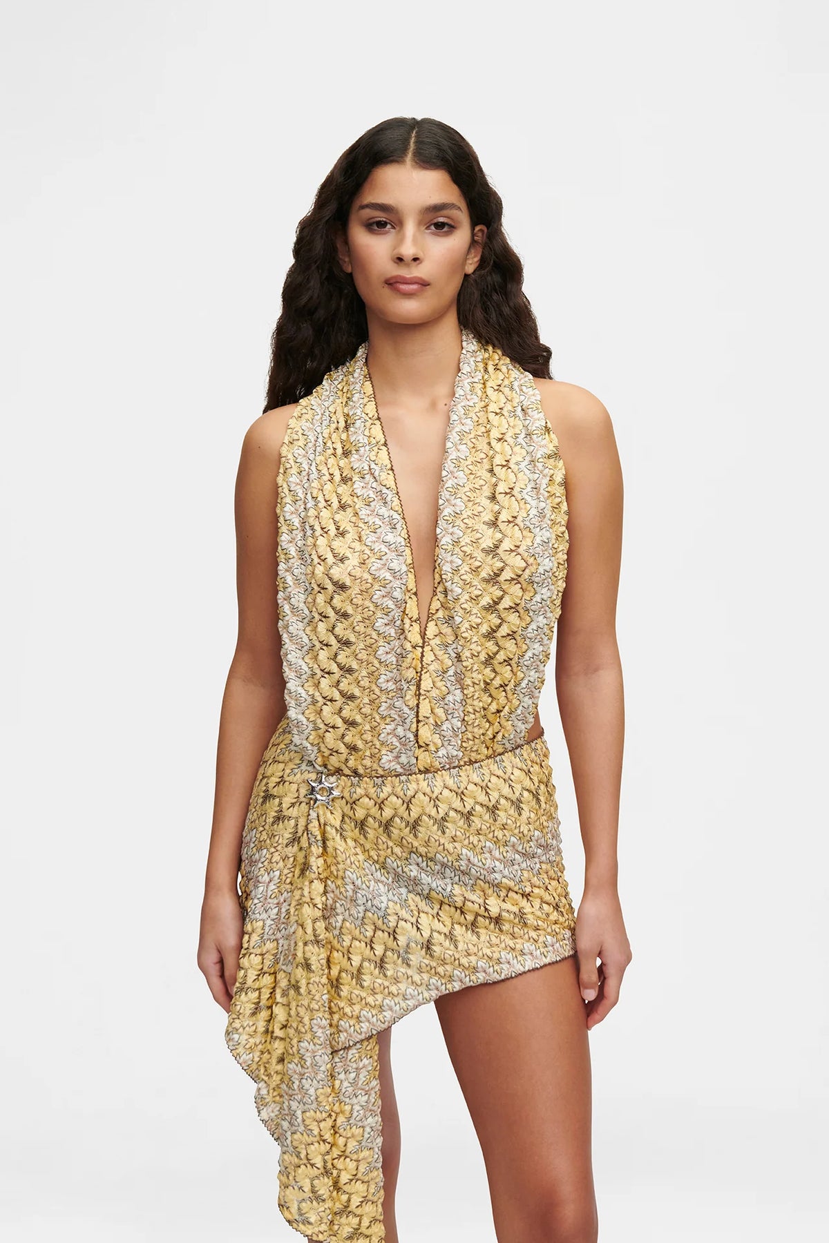 Knit Scarf Top | Yellow