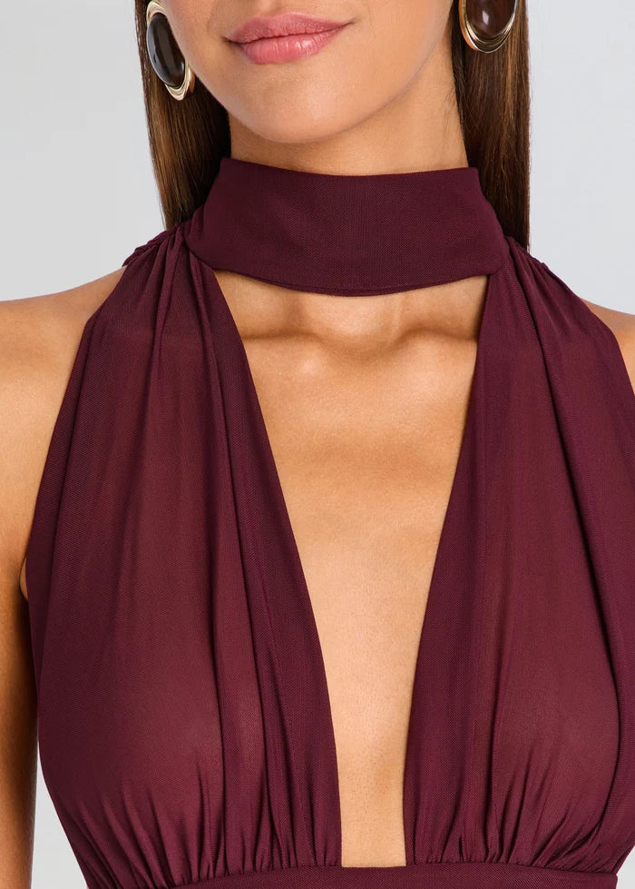 Kelsey Lori Mesh Top | Bordeaux