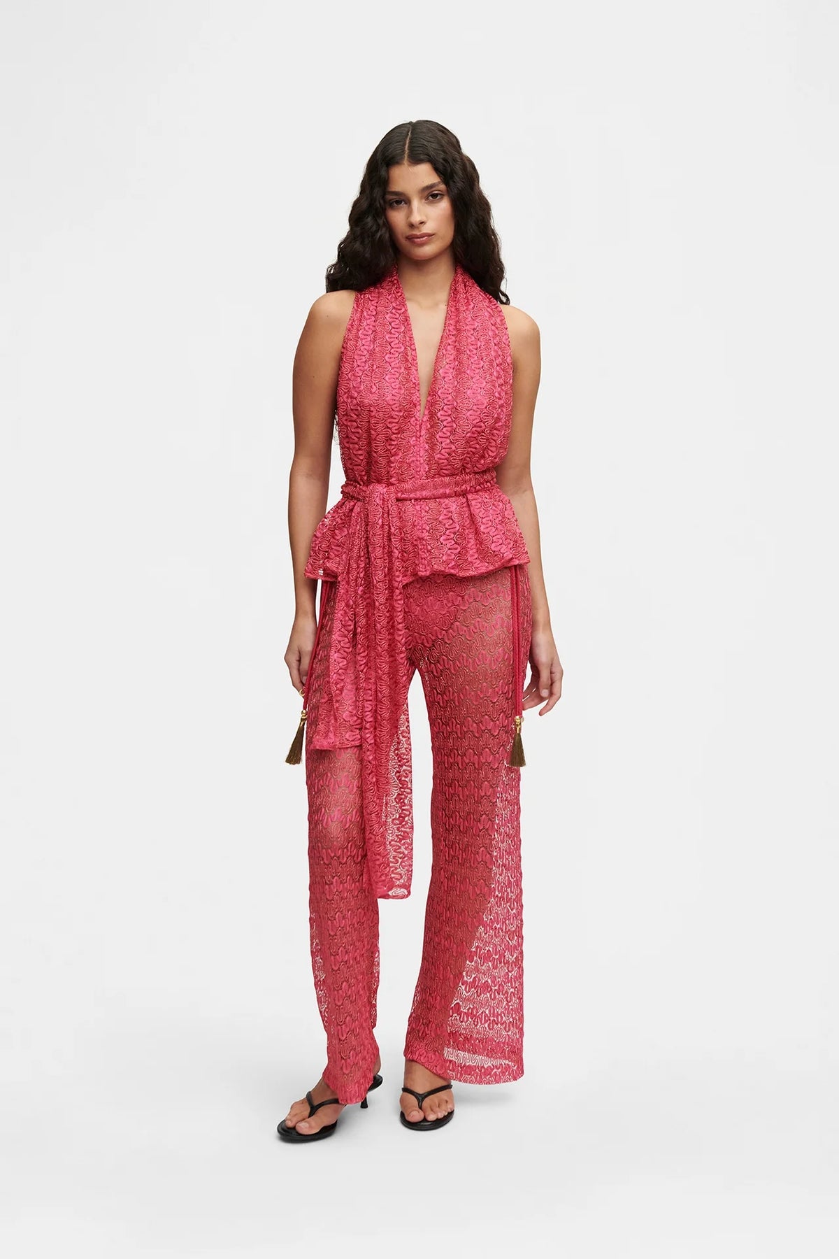 Knit Scarf Top | Pink