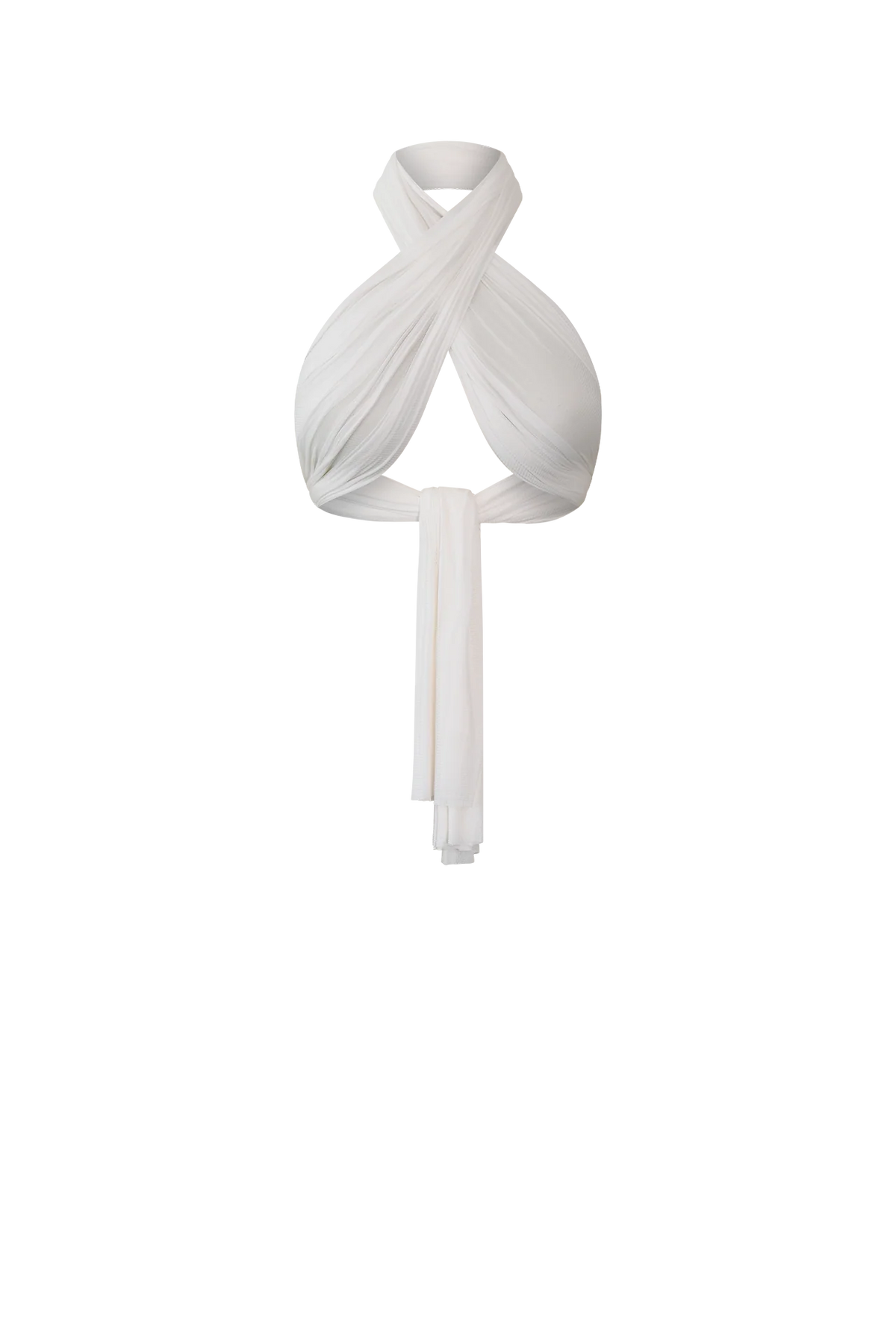 Silk Tulle Scarf | White