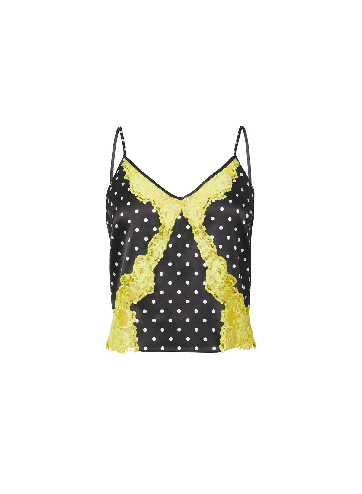 Juliet Lace Silk Cami | Small Dot Black