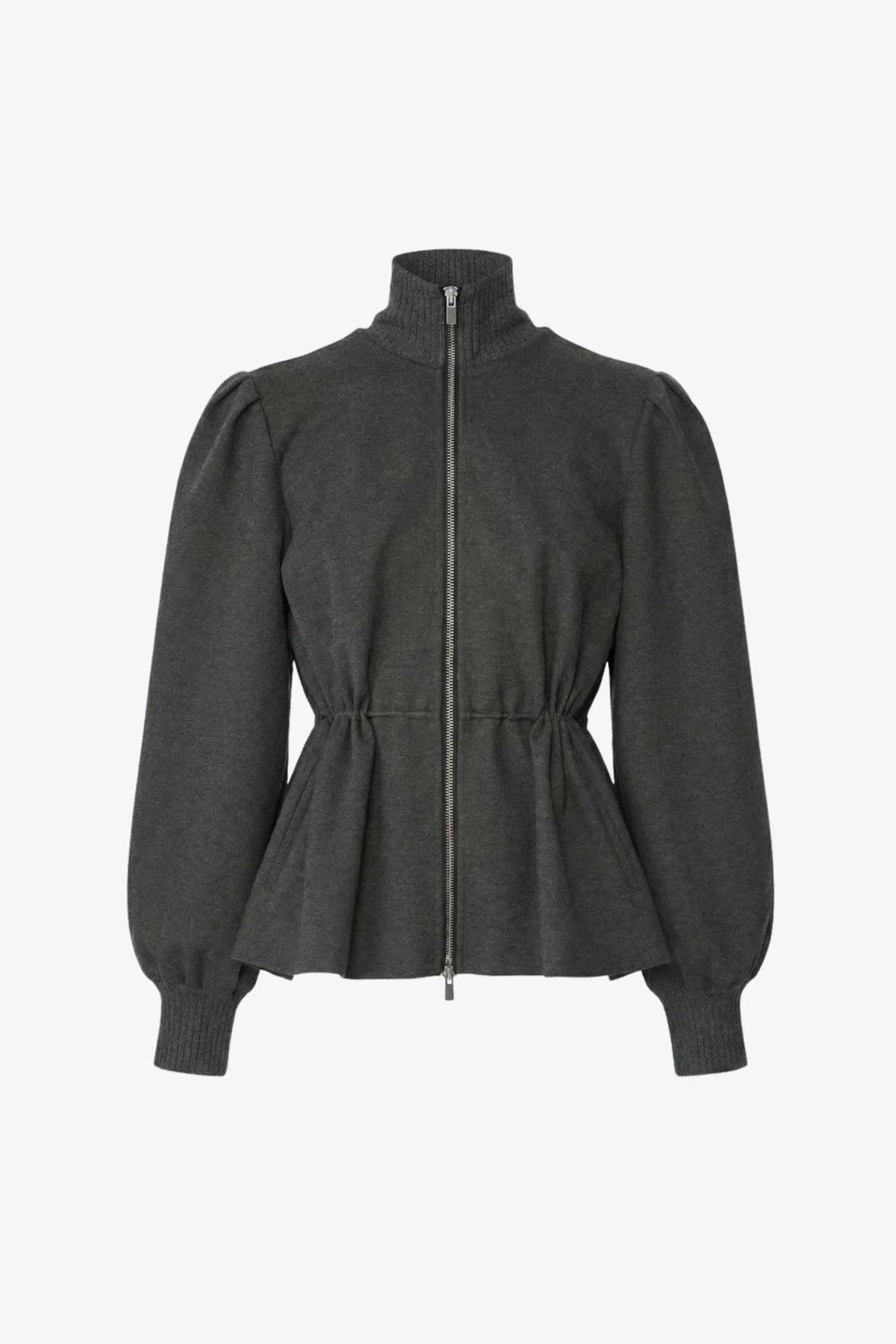 Ida Zip Front Jacket With Drawstring Detail | Shadow