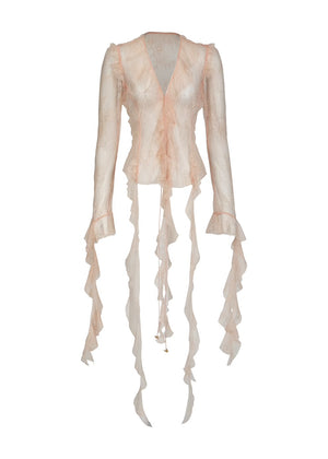 Bananhot Alana Lace Shirt | Peach