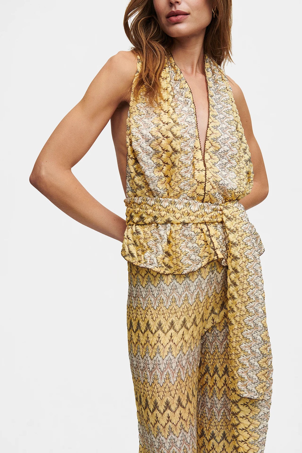 Knit Scarf Top | Yellow