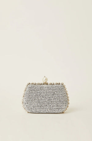 BTB Amelie Metallic Clutch | Silver