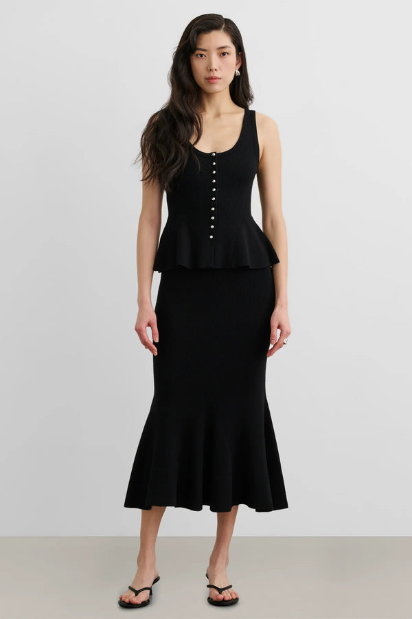 Toccin The Lynn Pull On Midi Skirt | Black