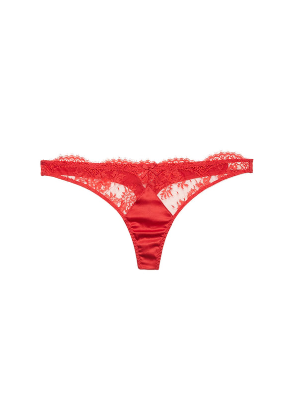 Fleur Du Mal Frankie Lace Thong | Red
