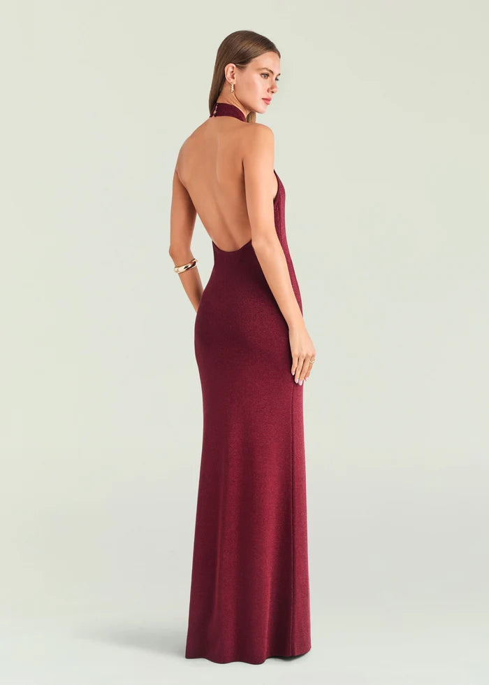 Peach Metallic Knit Dress | Met Balmoral Red