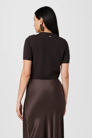 Toccin Pippa Short Sleeve Cardigan | Espresso