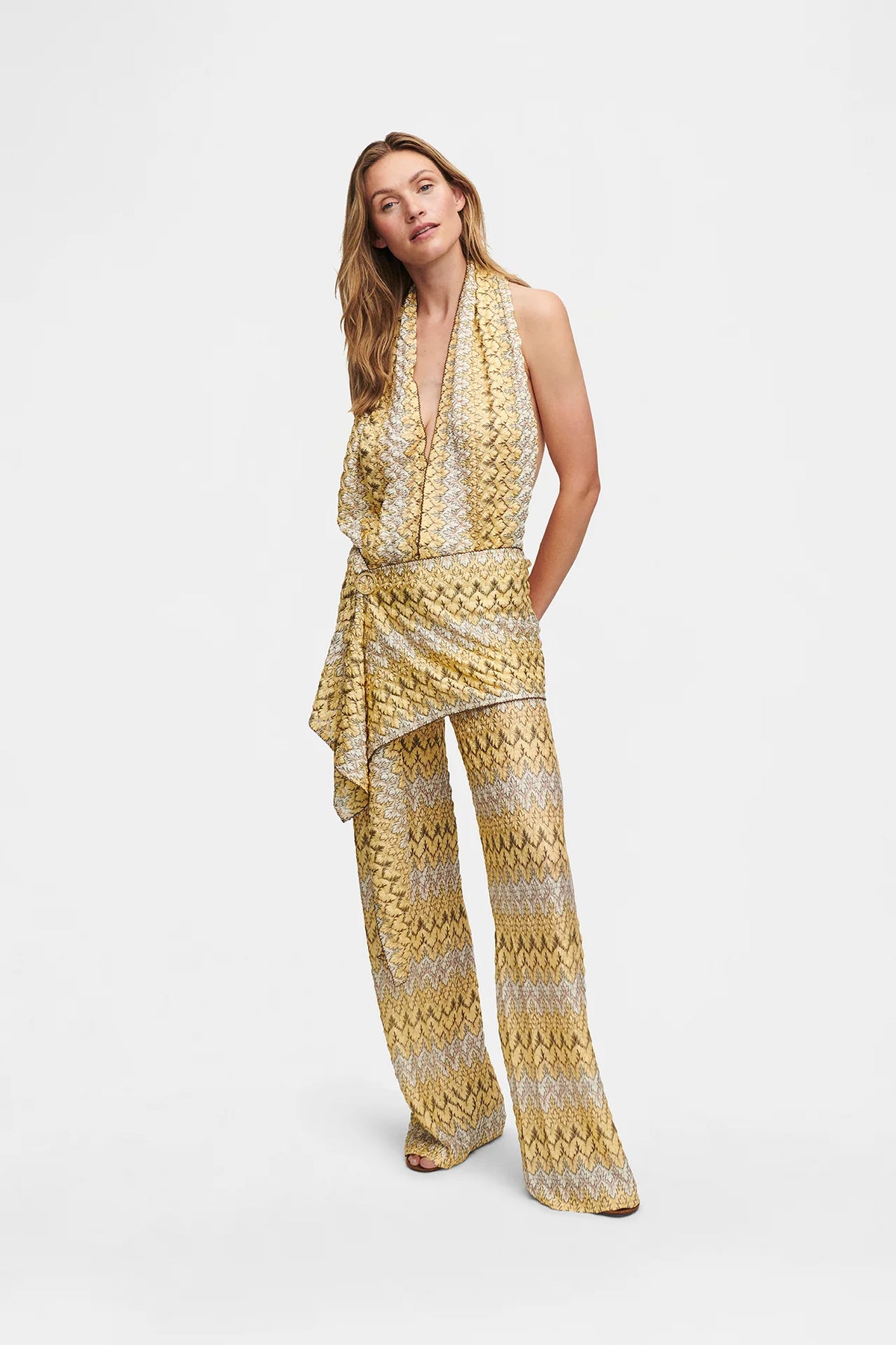 Knit Scarf Top | Yellow