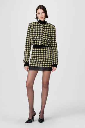 Toccin Spencer Tweed Organza Mini Skirt