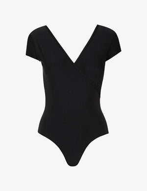 Commando Butter Cap Sleeve Wrap Bodysuit | Black