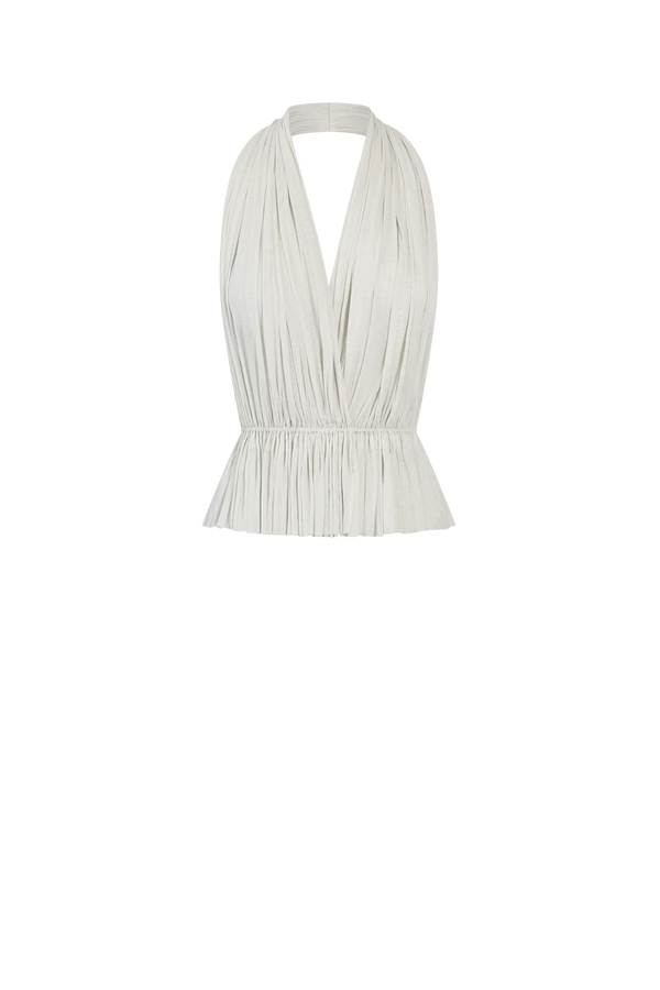 Hanne Bloch Silk Tulle Top | White