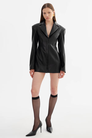 LaMarque Bendetta Faux Leather Blazer Dress