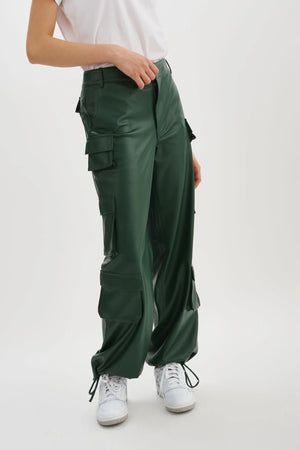 LaMarque Bobbi Leather Cargo Pants | Alpine Green