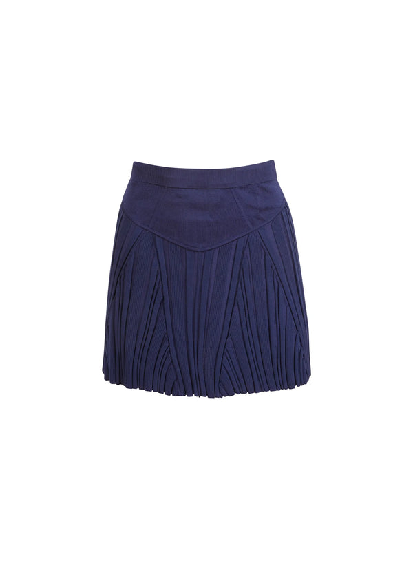 Fleur Du Mal Rib Flared Skirt | Navy