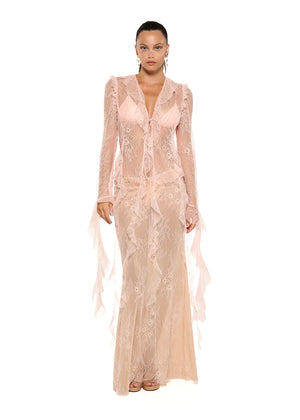 Bananhot Alana Lace Shirt | Peach