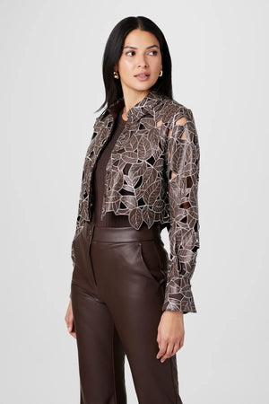 Toccin The Beatrix Lace Vegan Leather Top