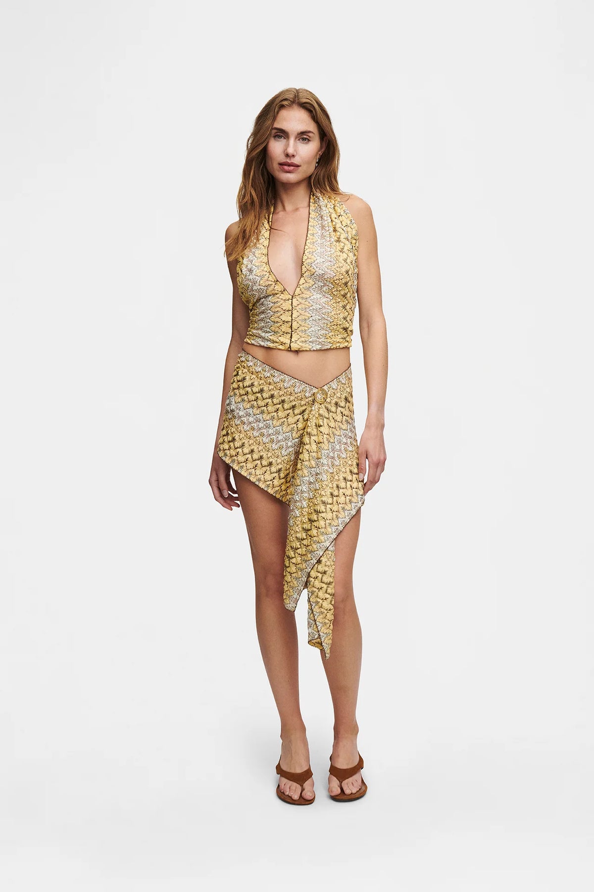 Knit Scarf Top | Yellow