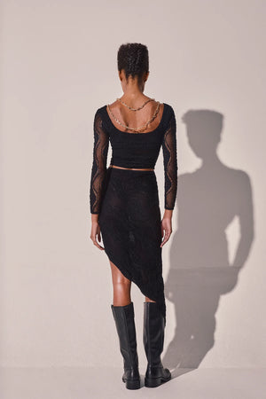 Charo Ruiz Cascade Skirt | Black